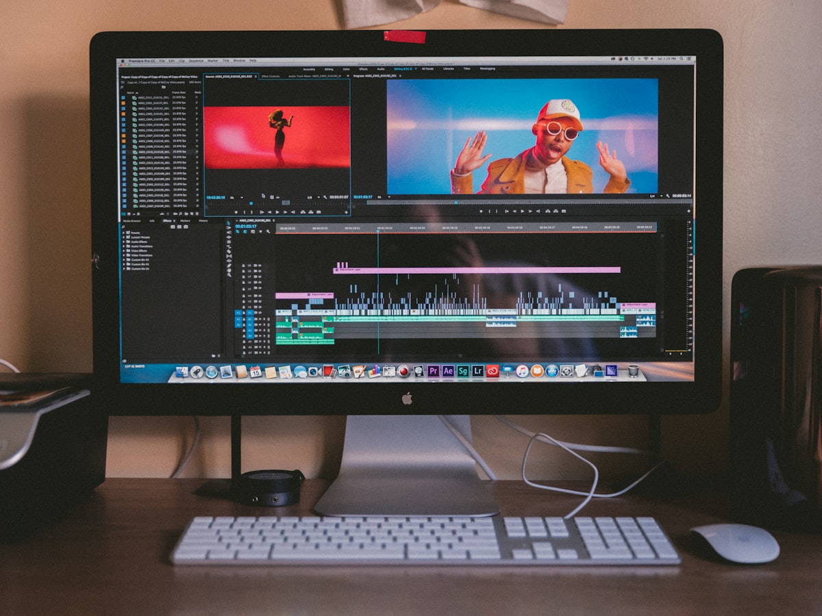 Editing video on a desktop computer